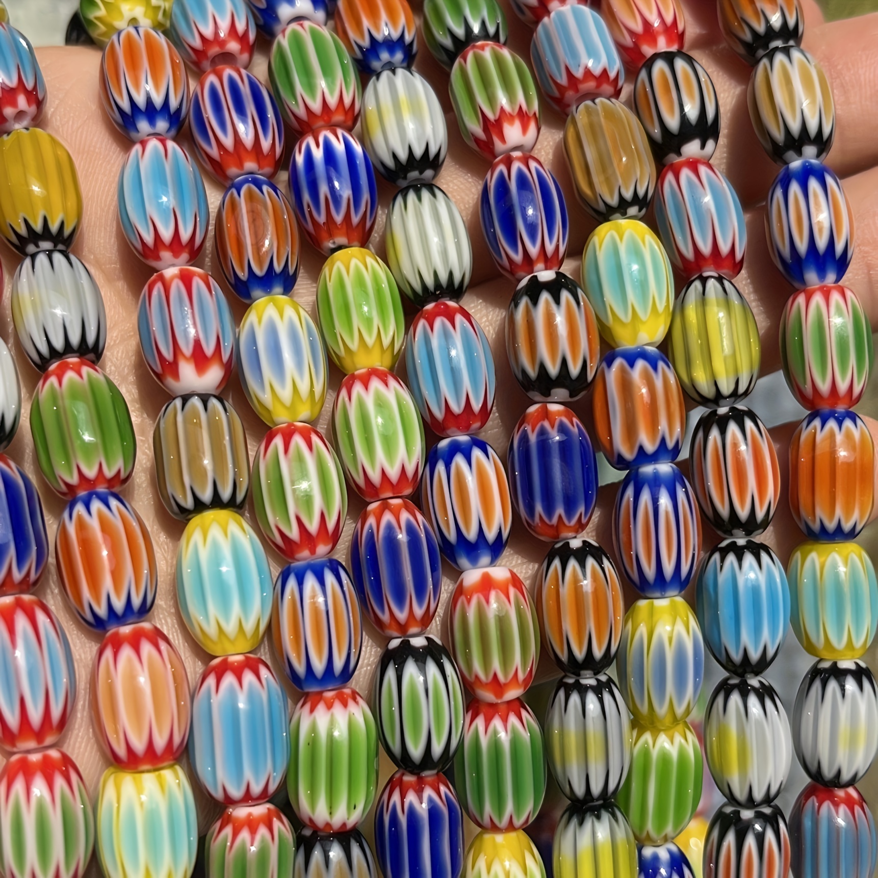 Vintage Oval Glass Beads Mixed Lot 8x12mm DIY Jewelry Making Accessories